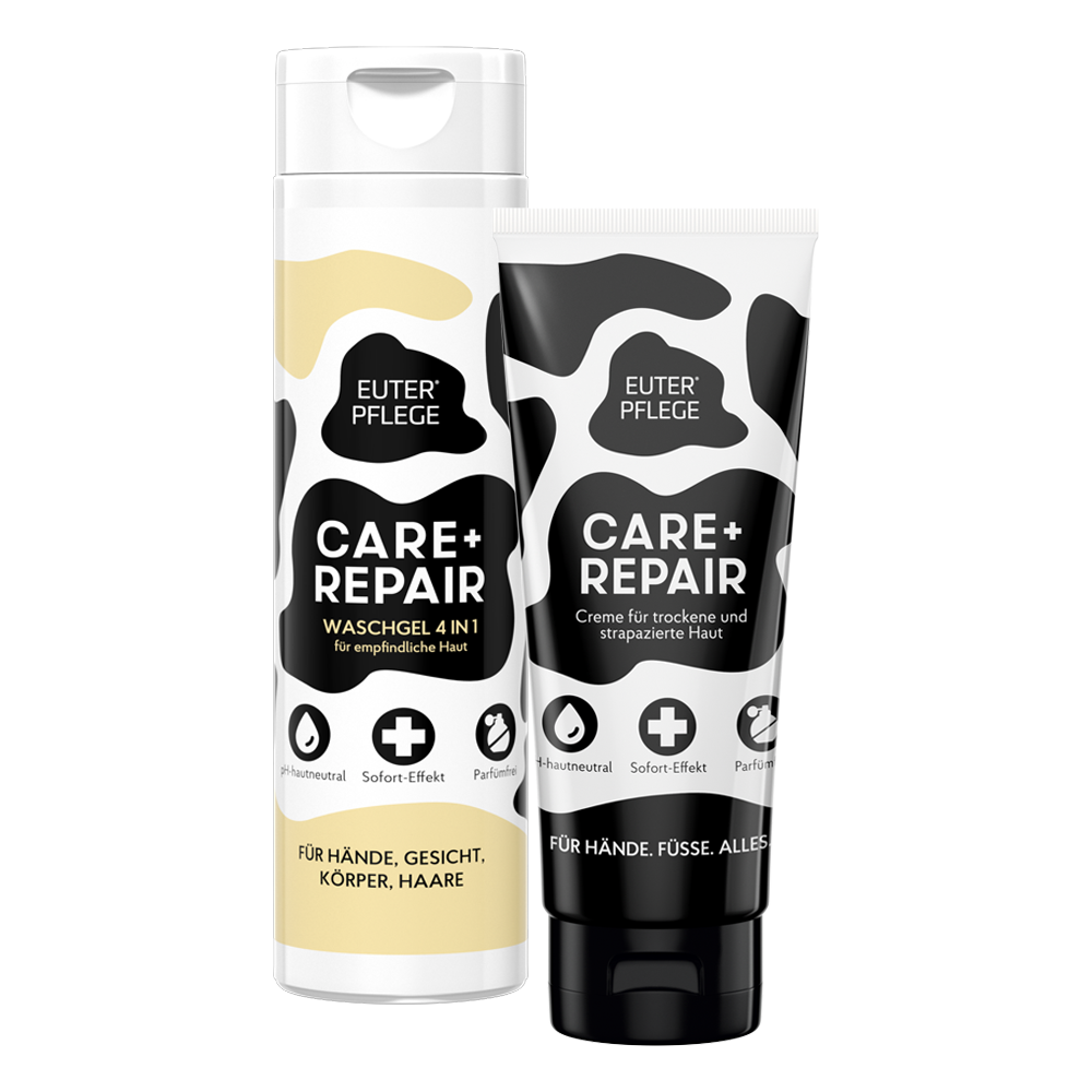 EUTERPFLEGE Basis-Set mit Care + Repair Creme und 4in1 Waschgel