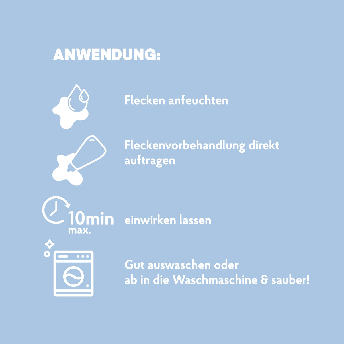 Anwendungshinweis zur Fleckenvorbehandlung