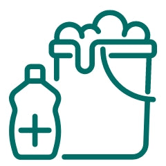 Icon Putzeimer und Putzmittel