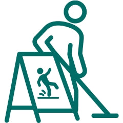 Icon putzende Person