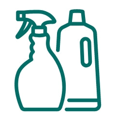 Icon mit Sprühflasche und Allesreinigerflasche
