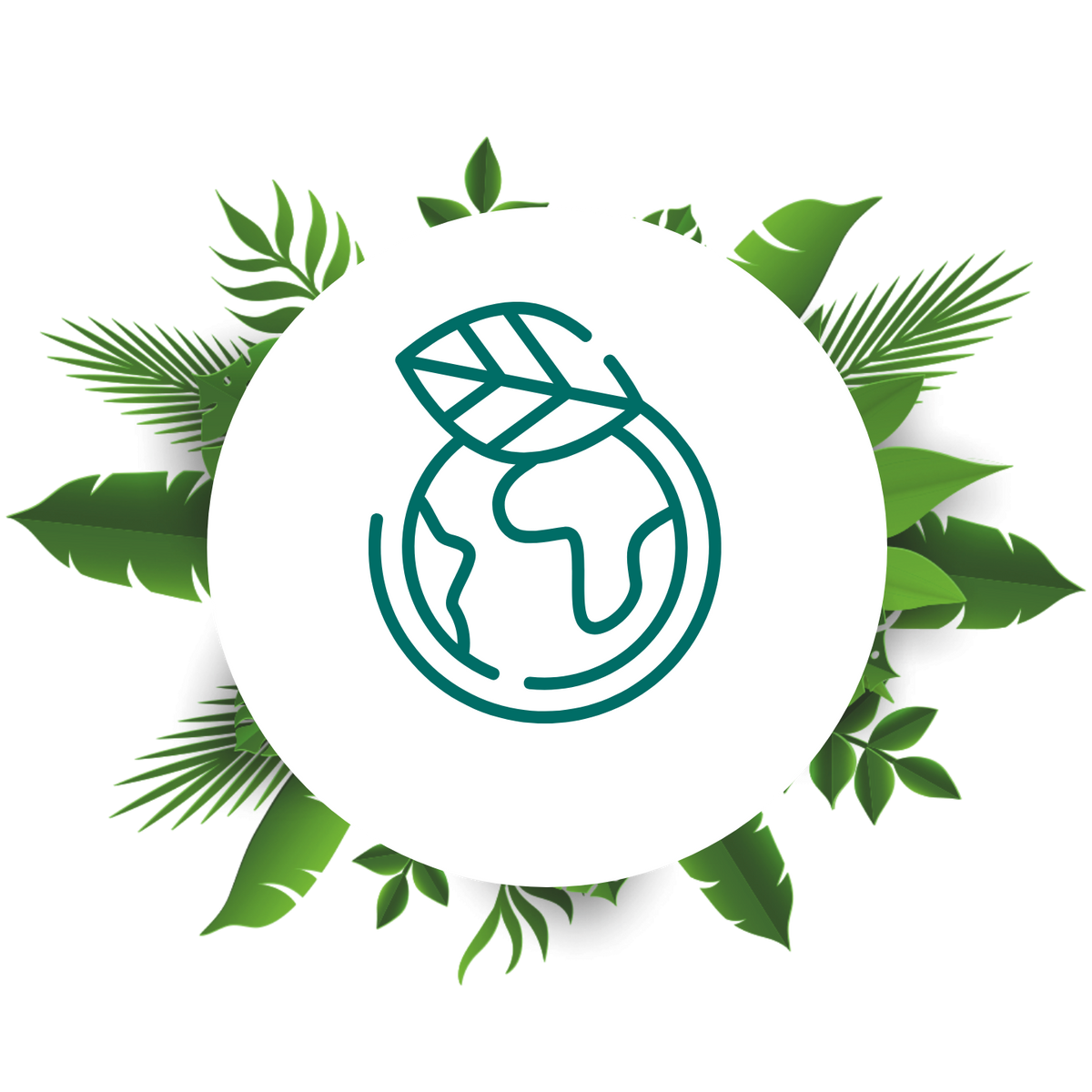 Weltkugel Icon mit Blatt